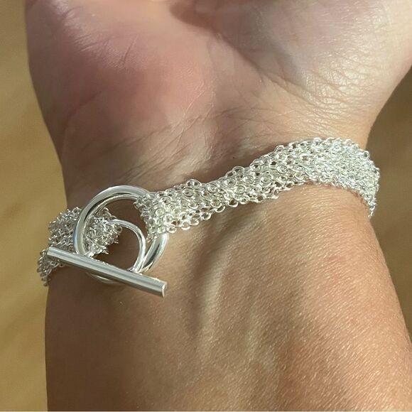 The Mesh Chain Heart Toggle Bracelet 925 silver - Picture 13 of 14